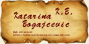 Katarina Bogajčević vizit kartica